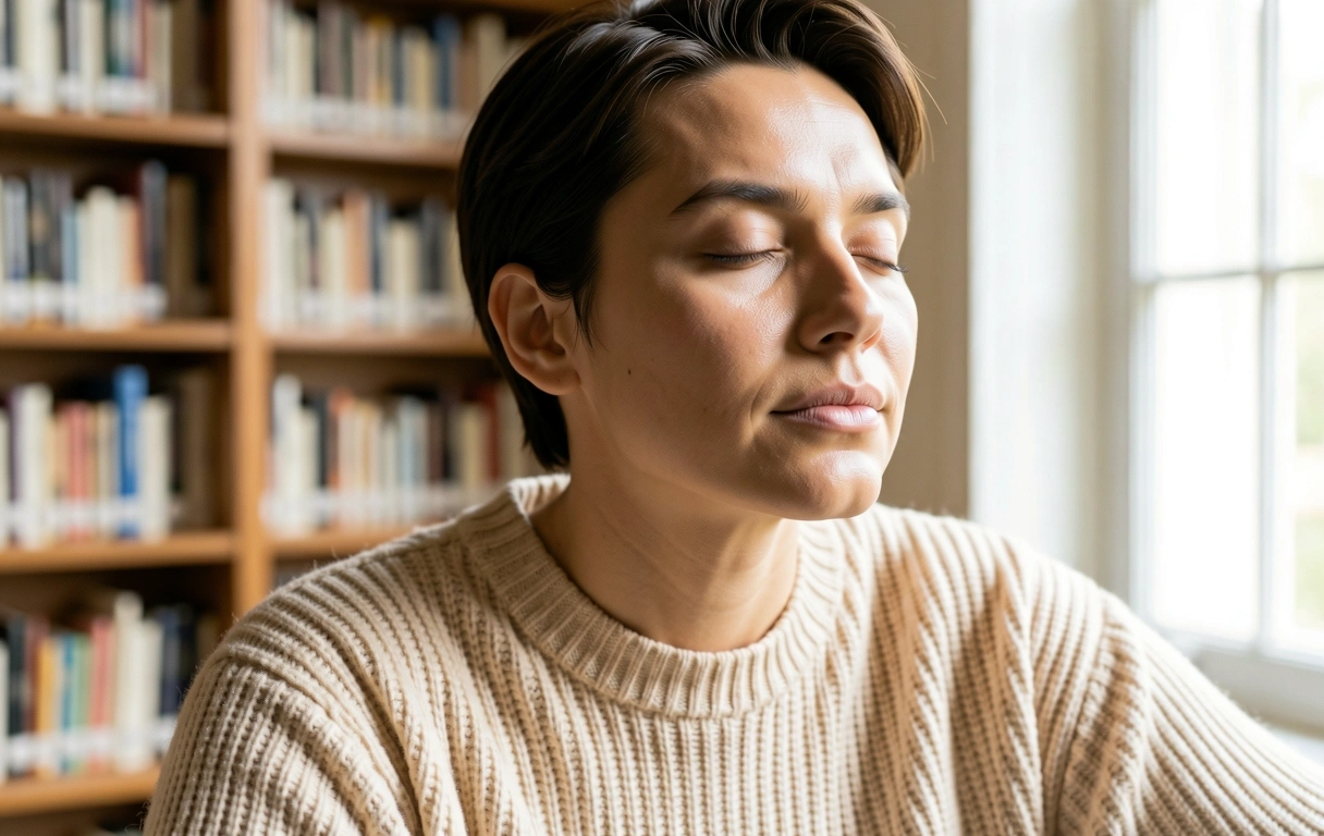 Persona disfrutando de un ambiente tranquilo